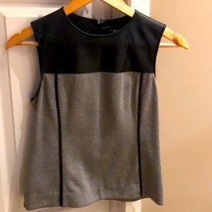 Theory houndstooth and genuine leather shell